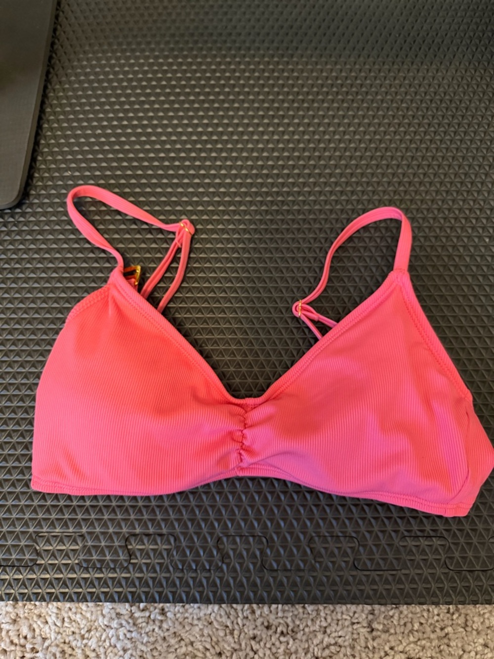 Women's Shade & Shore Pink Ribbed Swim Top